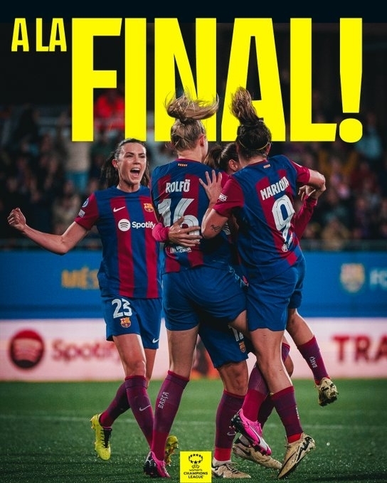霸道！巴塞罗那女足连续四年打入欧冠决赛 六年内五次打进决赛 并两次夺得冠军