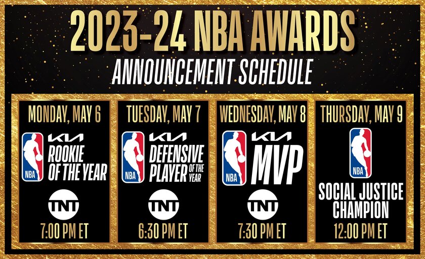 敬请关注！ NBA将在未来三天内分别公布年度最佳新秀、DPOY、MVP